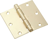 National Hardware N830-232 Door Hinge, Steel, Satin Brass, Non-Rising, Removable Pin, 3 in L x 3 in W Dimensions, 50 lb